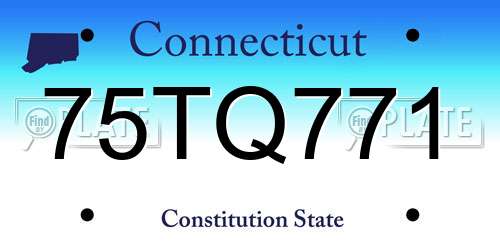 75TQ771 Connecticut License Plate