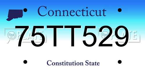 75TT529 Connecticut License Plate