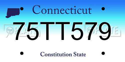 75TT579 Connecticut License Plate