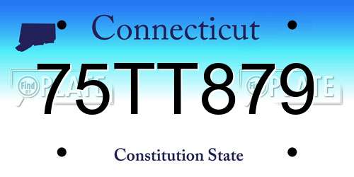 75TT879 Connecticut License Plate