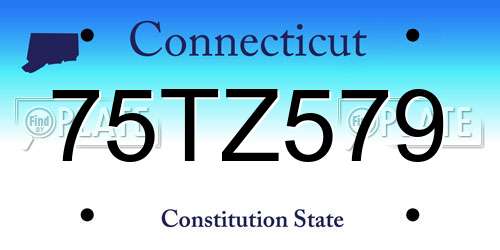 75TZ579 Connecticut License Plate