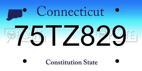 75TZ829 Connecticut License Plate