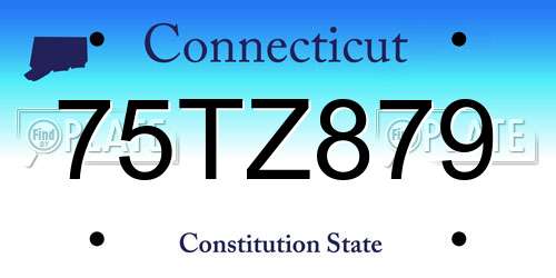 75TZ879 Connecticut License Plate