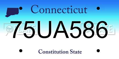 75UA586 Connecticut License Plate