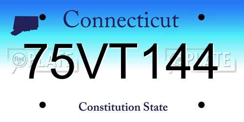 75VT144 Connecticut License Plate