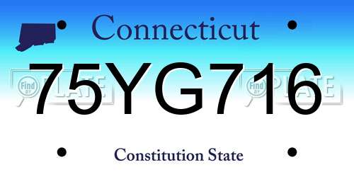 75YG716 Connecticut License Plate