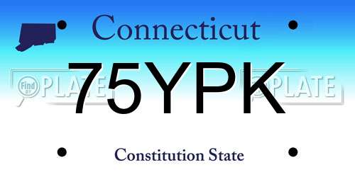 75YPK Connecticut License Plate