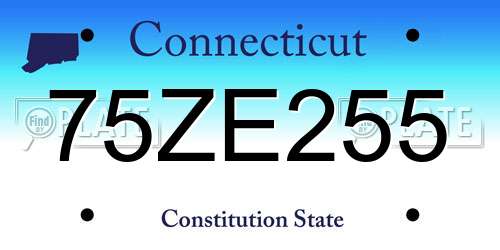 75ZE255 Connecticut License Plate