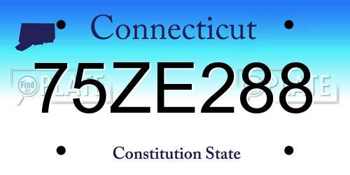 75ZE288 Connecticut License Plate