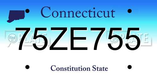 75ZE755 Connecticut License Plate