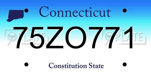 75ZO771 Connecticut License Plate