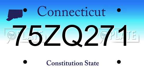 75ZQ271 Connecticut License Plate