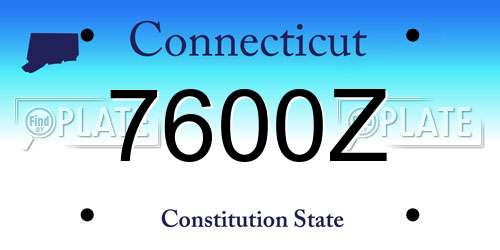 7600Z Connecticut License Plate