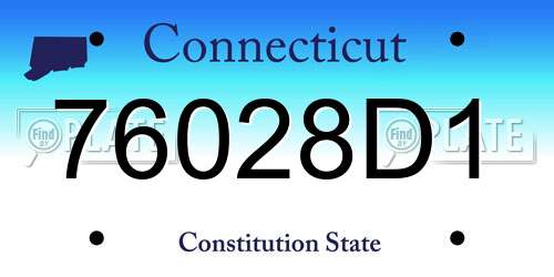 76028D1 Connecticut License Plate