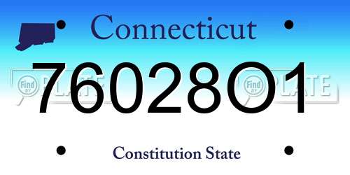 76028O1 Connecticut License Plate