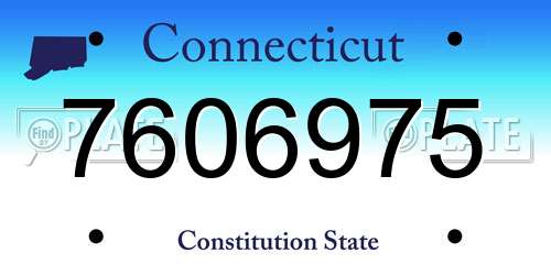 7606975 Connecticut License Plate