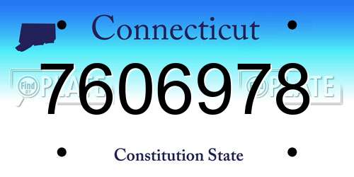 7606978 Connecticut License Plate