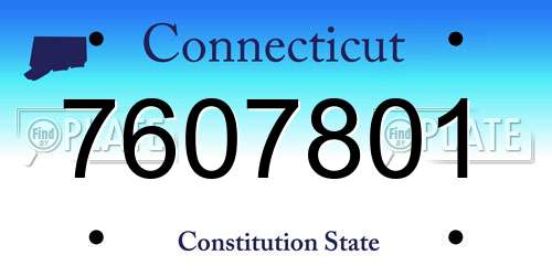 7607801 Connecticut License Plate