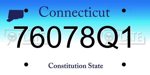76078Q1 Connecticut License Plate
