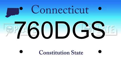 760DGS Connecticut License Plate