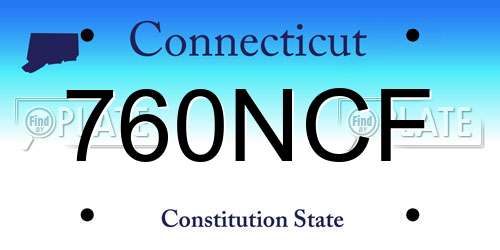 760NCF Connecticut License Plate
