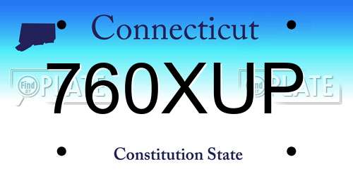 760XUP Connecticut License Plate