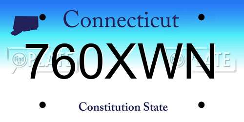 760XWN Connecticut License Plate