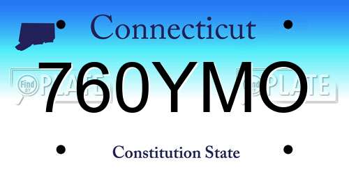 760YMO Connecticut License Plate