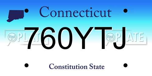 760YTJ Connecticut License Plate