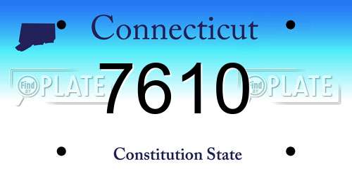 7610 Connecticut License Plate