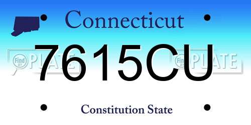 7615CU Connecticut License Plate