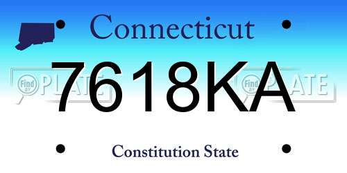 7618KA Connecticut License Plate