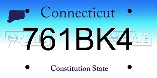761BK4 Connecticut License Plate