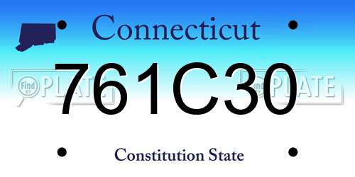 761C30 Connecticut License Plate