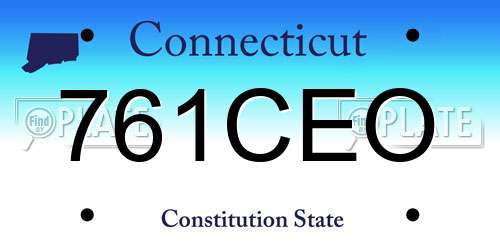 761CEO Connecticut License Plate