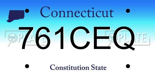 761CEQ Connecticut License Plate