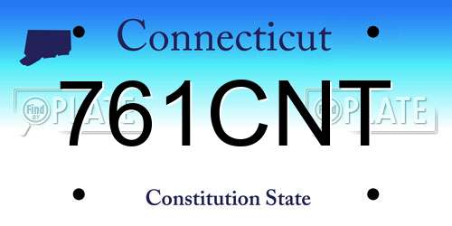 761CNT Connecticut License Plate