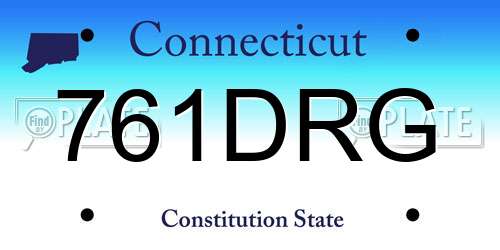 761DRG Connecticut License Plate