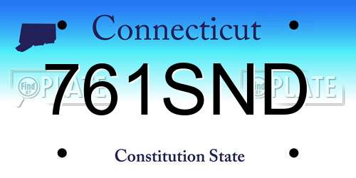 761SND Connecticut License Plate