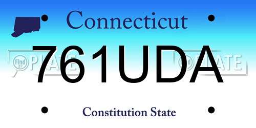 761UDA Connecticut License Plate