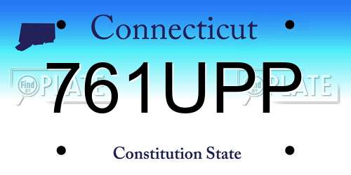 761UPP Connecticut License Plate