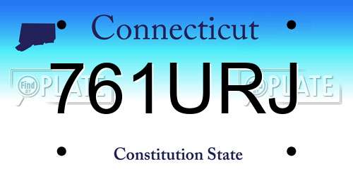 761URJ Connecticut License Plate