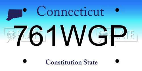 761WGP Connecticut License Plate
