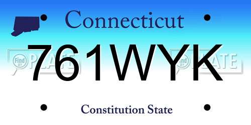 761WYK Connecticut License Plate