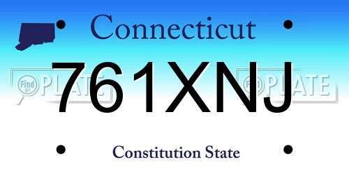 761XNJ Connecticut License Plate