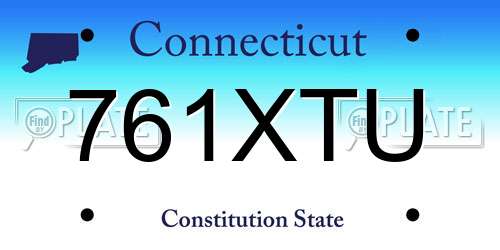 761XTU Connecticut License Plate