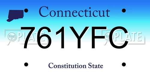 761YFC Connecticut License Plate