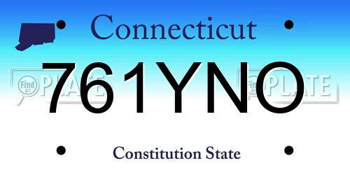 761YNO Connecticut License Plate
