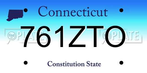 761ZTO Connecticut License Plate