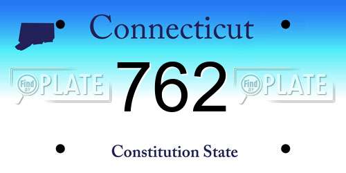 762 Connecticut License Plate